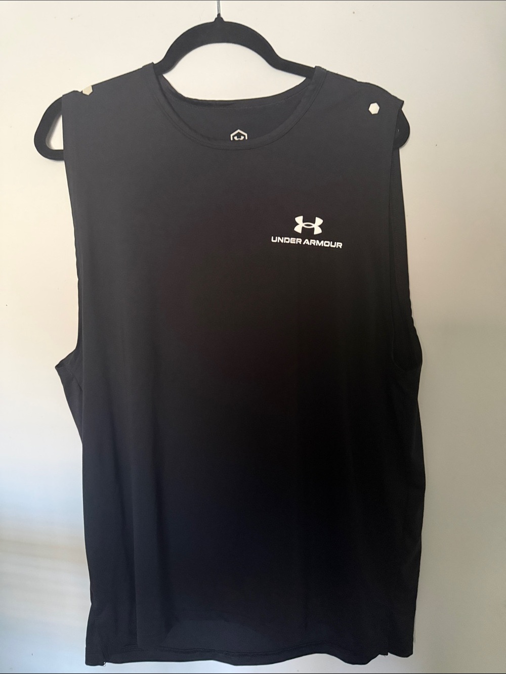 Under Armour Black Men’s Sleeveless Athletic Tank with White Logo
